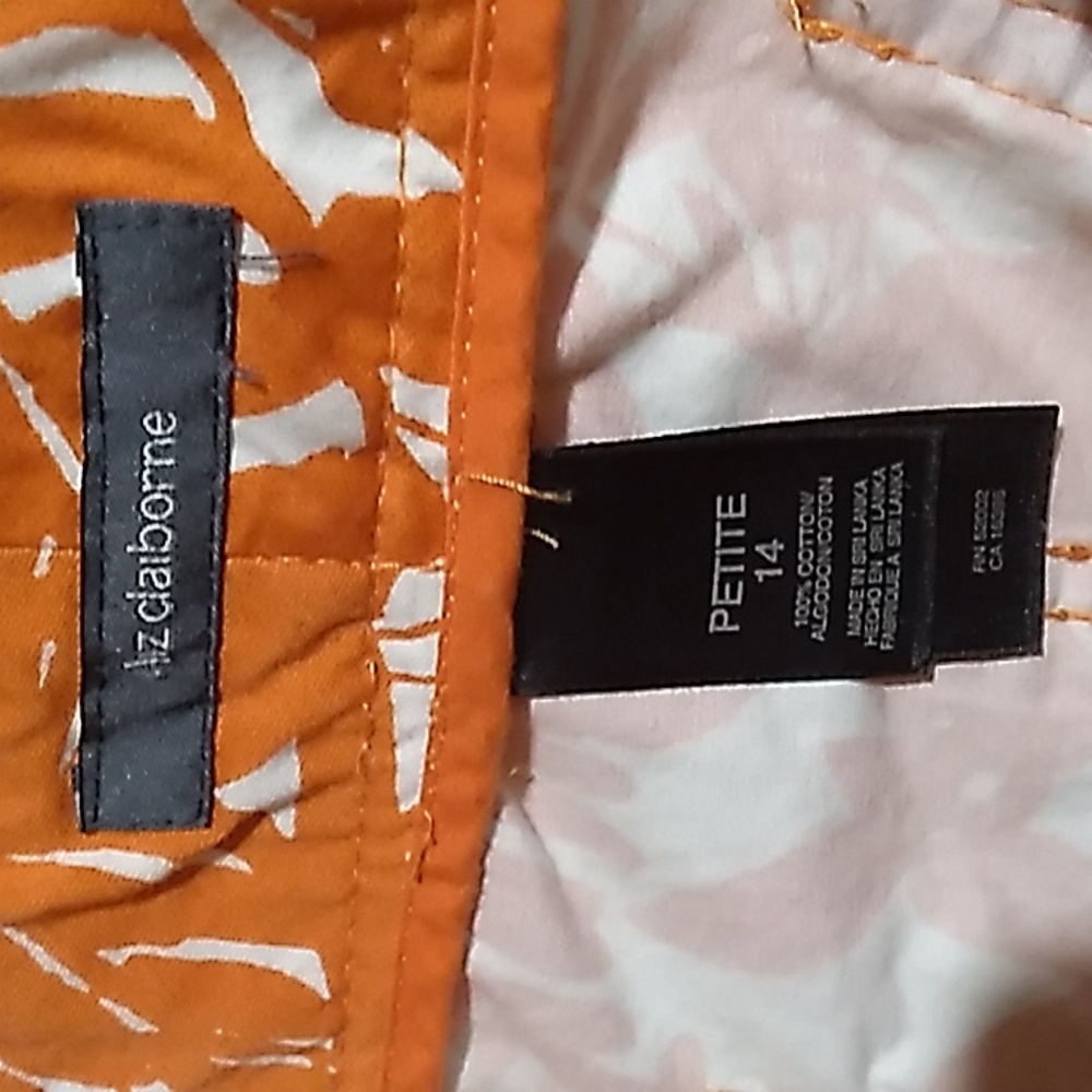 Liz Claiborne 14P orange & white skirt - Picture 5 of 5